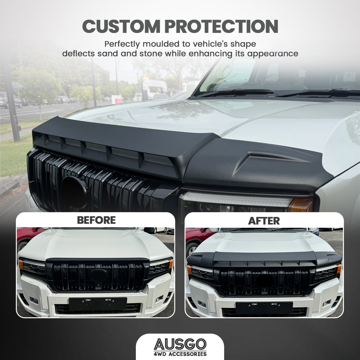 Luxury Weather Shields + Bonnet Protector for Toyota Land Cruiser Prado 250 Series 2024-Onwards
