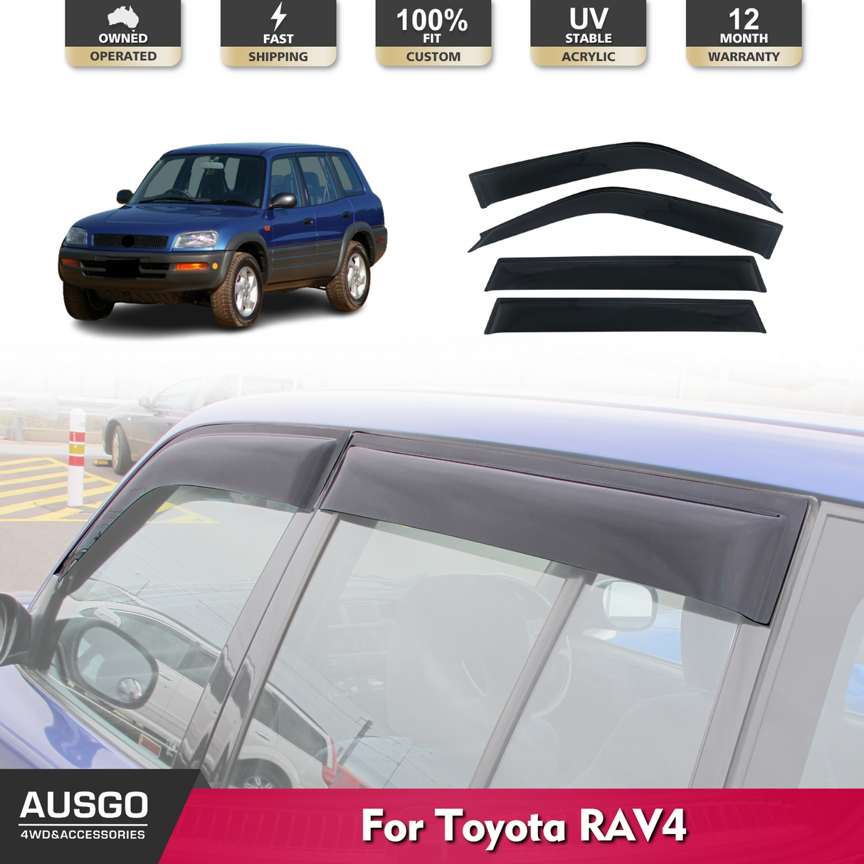 Weather Shields for Toyota RAV4 5 Doors 1994-2000