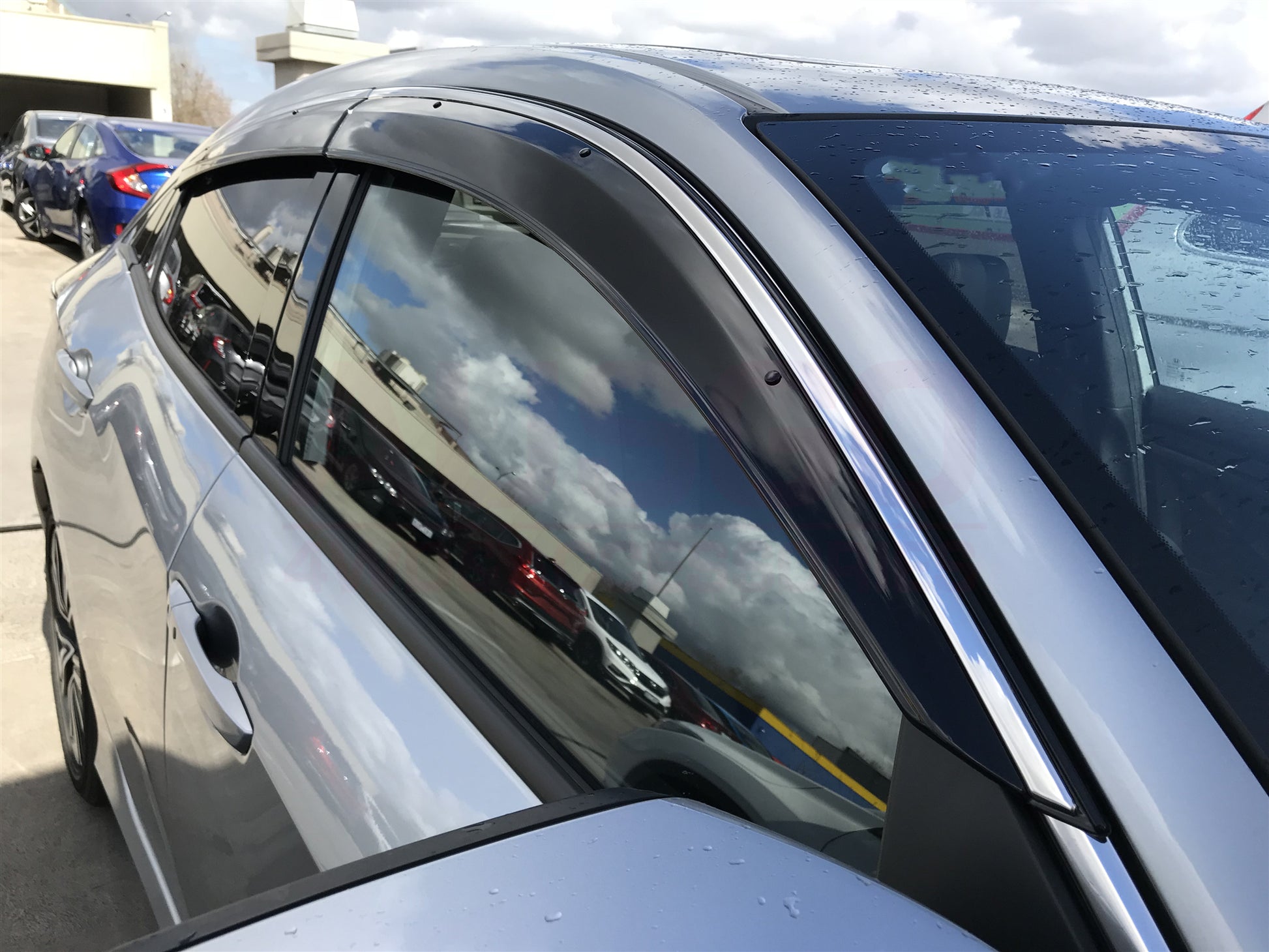 Stainless Trim Weather Shields for Honda Civic Hatch 10th 2017-2021