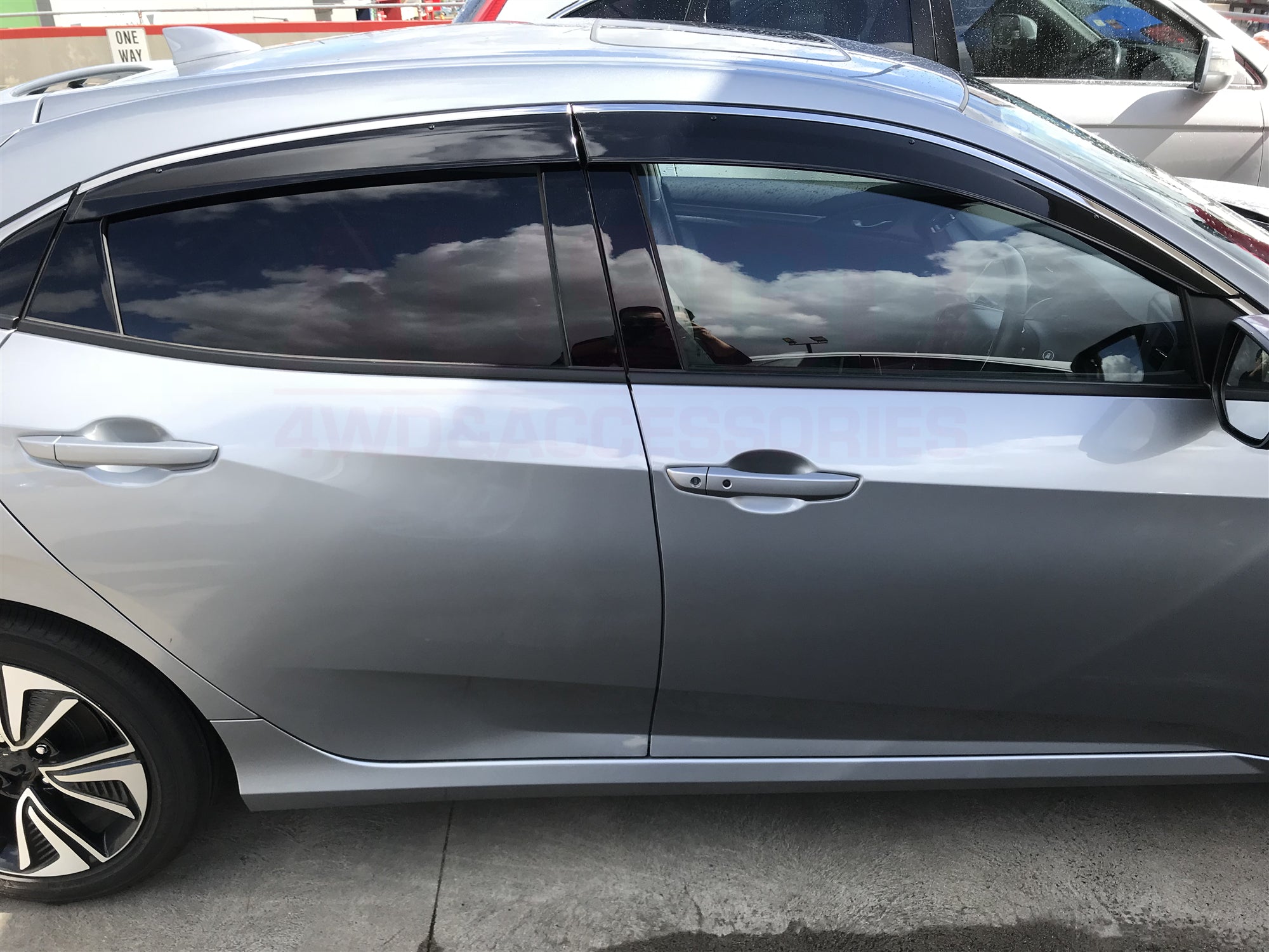 Stainless Trim Weather Shields for Honda Civic Hatch 10th 2017-2021