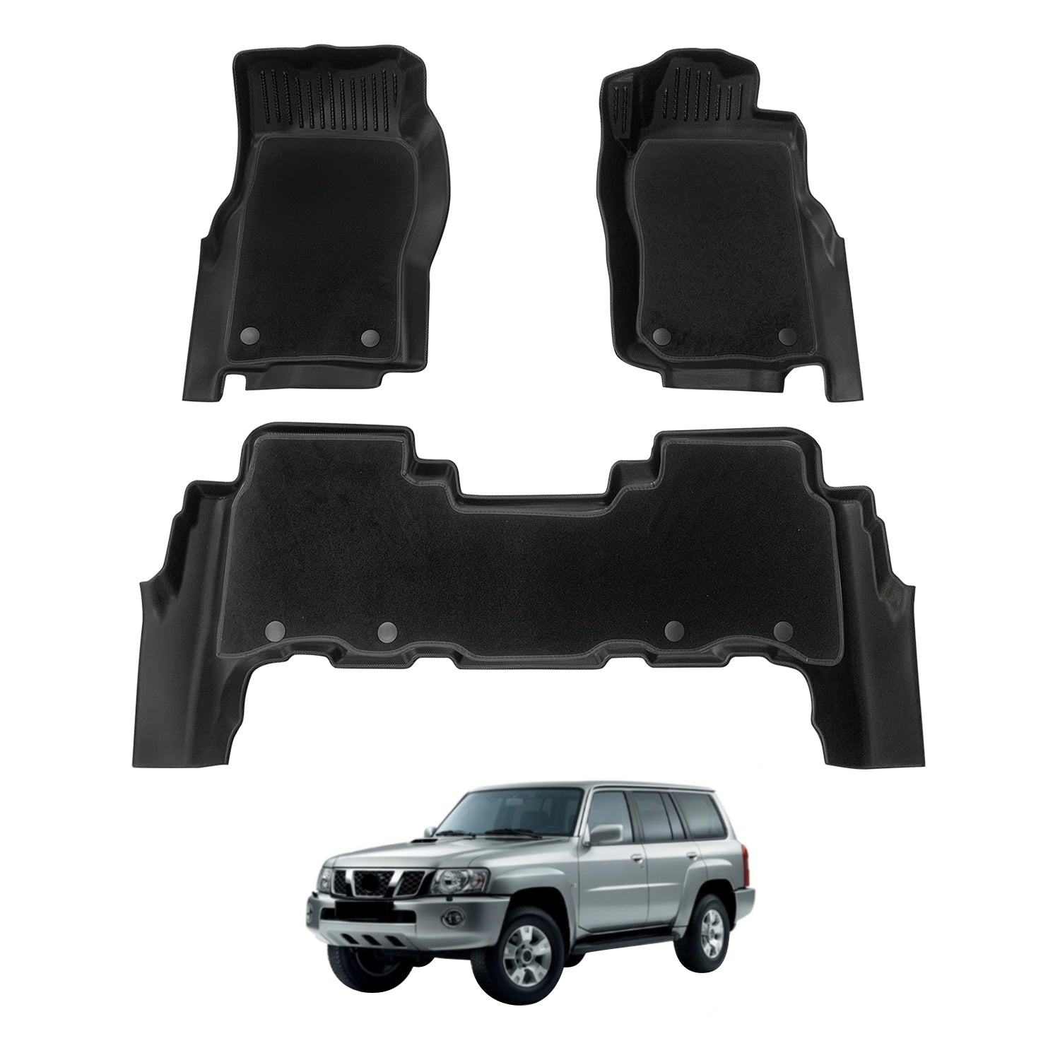 Double-Layer Car Floor Mats for Nissan Patrol GU Y61 1997-2015