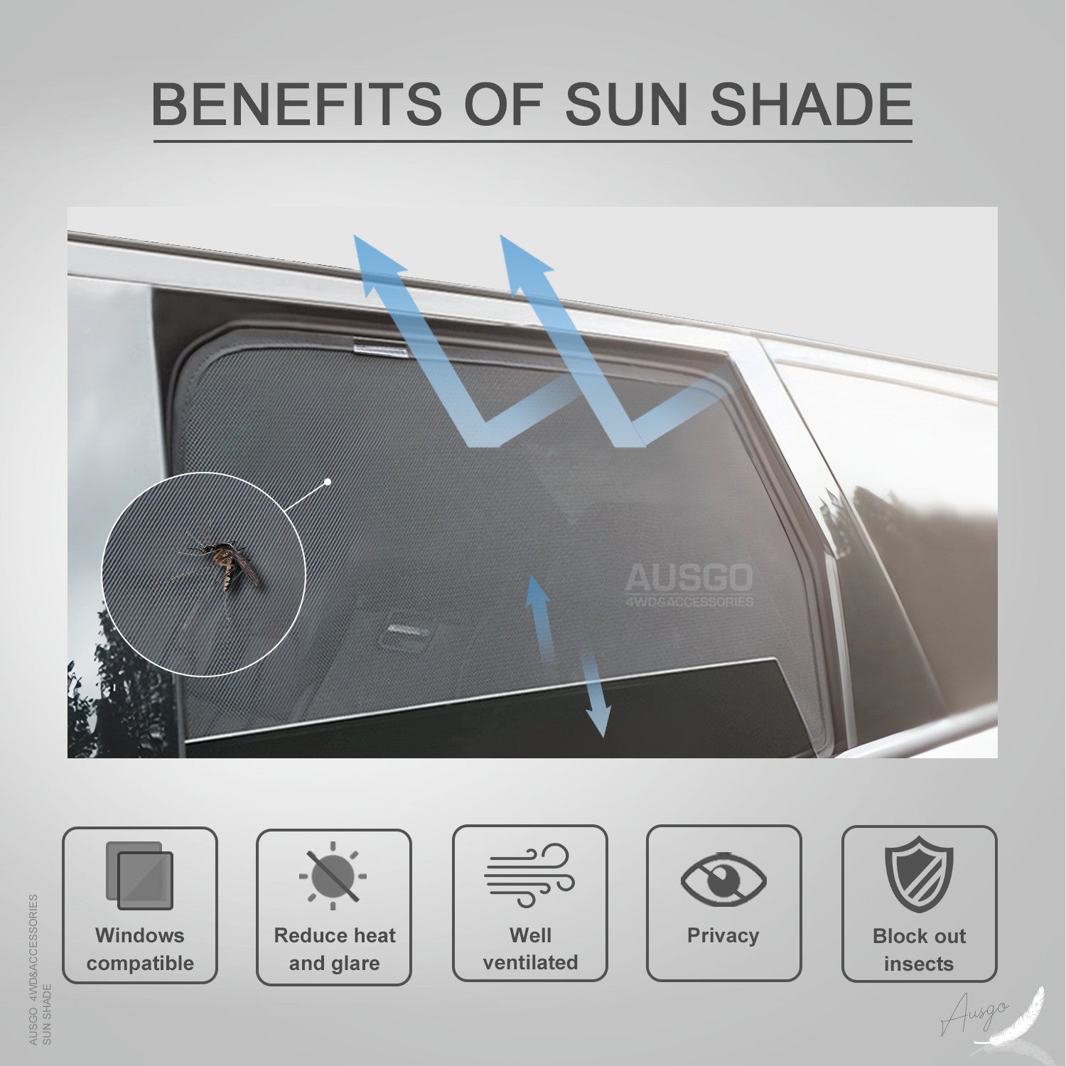 Magnetic Window Sun Shade for Toyota Corolla Sedan 2019-Onwards