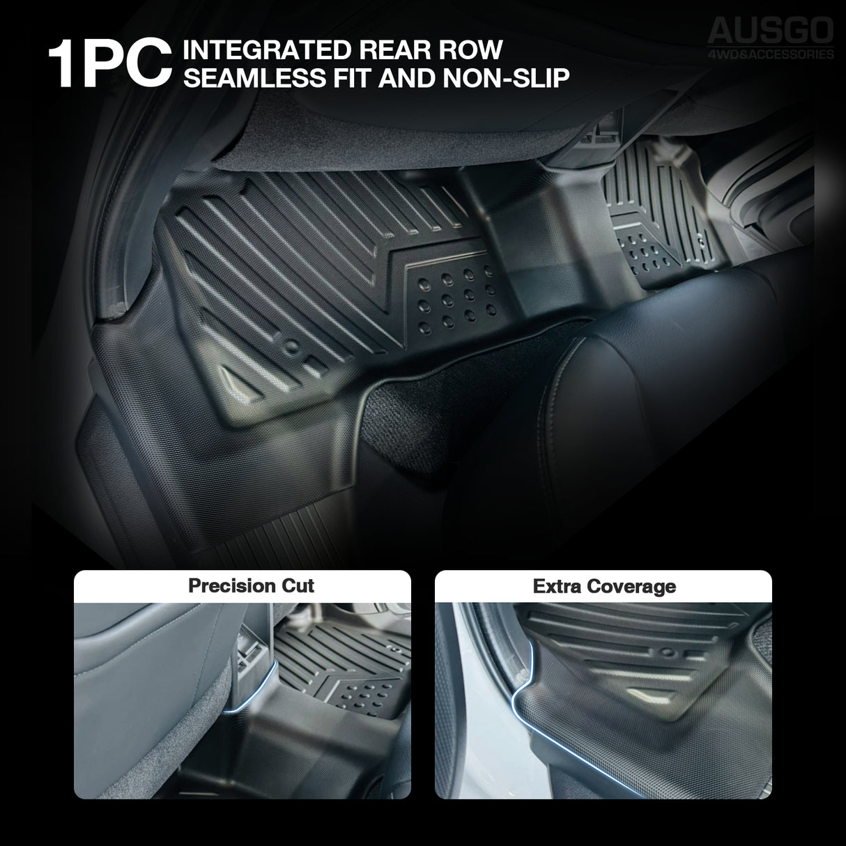 Car Floor Mats + Black Door Sill Protector for Mitsubishi Pajero Sport 2015-Onwards 5 & 7 Seats