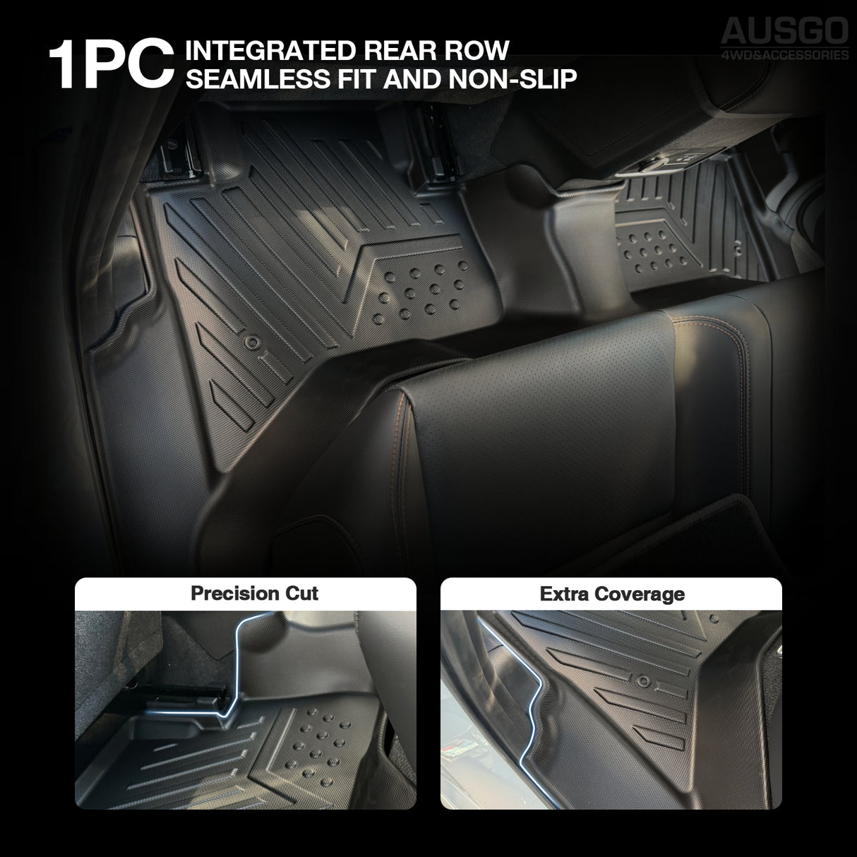 Car Floor Mats + Door Sills Protector for Mitsubishi Triton MV Dual Cab 2024-Onwards