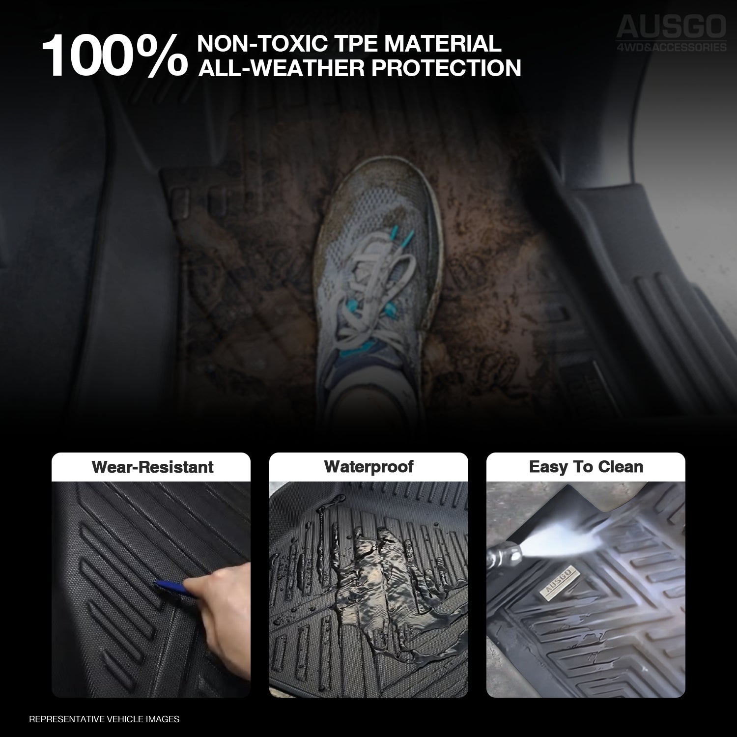 5D Car Floor Mats for Toyota Hilux Dual Cab 2015-2024 Manual Trans