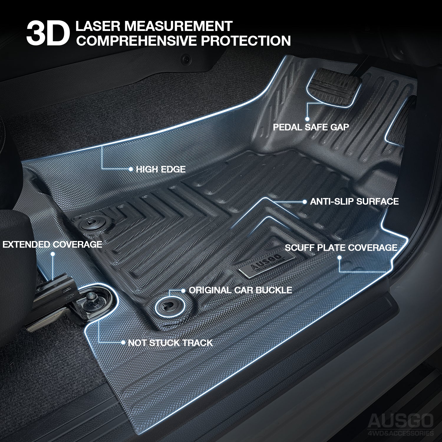 5D Car Floor Mats for Mitsubishi Triton MQ MR Series Single / Extra Cab 2015-2024
