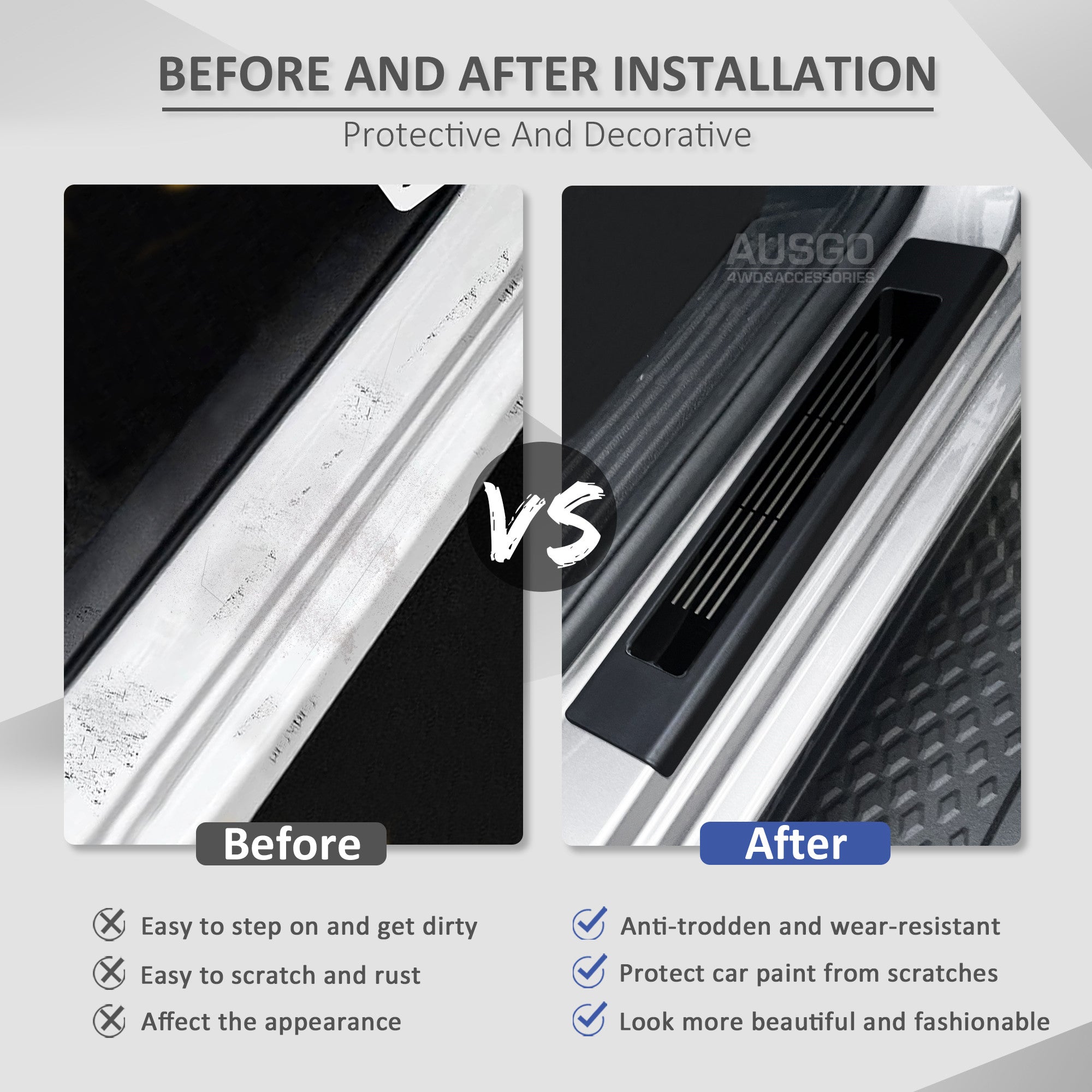 ABS Door Sill Protector for Ford Ranger 2011-2022