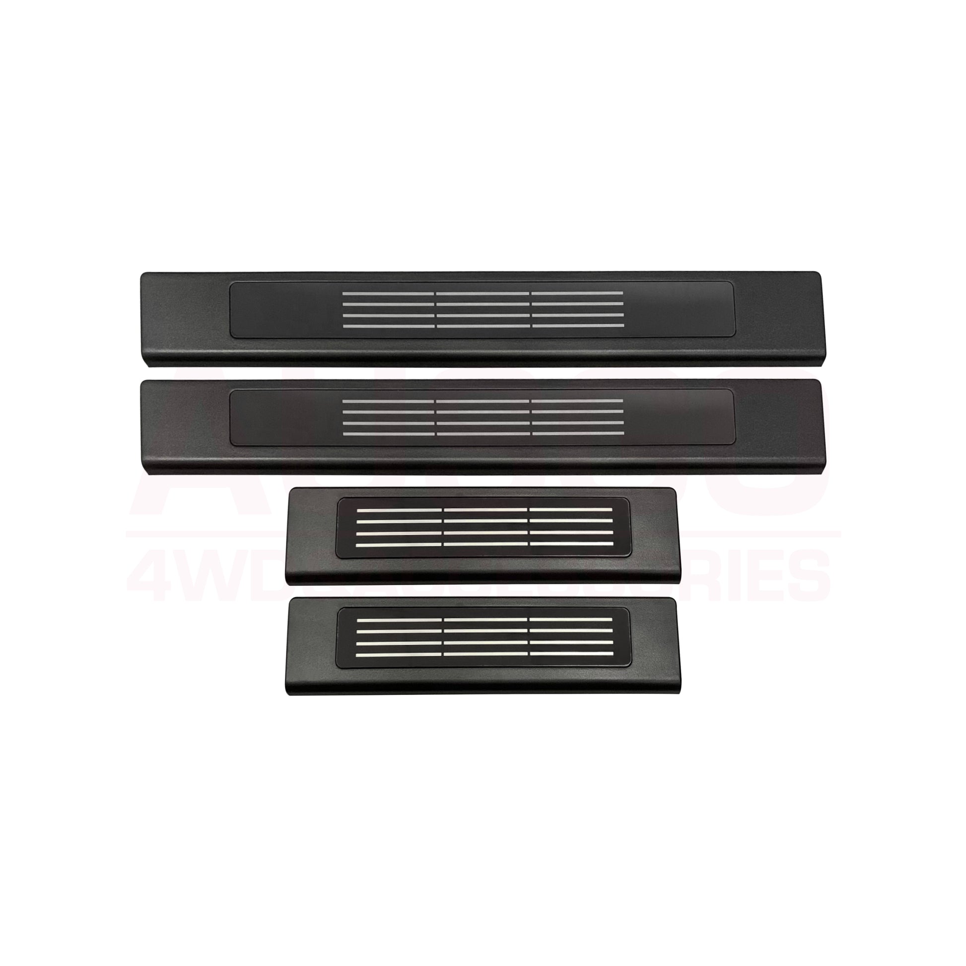 5D Moulded Floor Mats + Black Door Sill Protector for Ford Everest 2015-2022