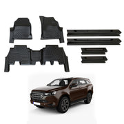 Floor Mats + Black Door Sill Protector for ISUZU MUX MU-X 2021-Onwards