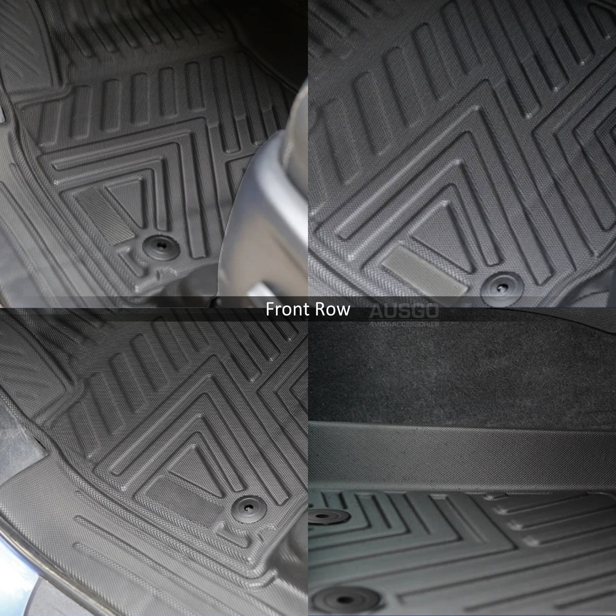 Car Floor Mats + Black Door Sill Protector for Toyota Fortuner Auto Transmission 2015-Onwards