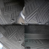 Car Floor Mats + Black Door Sill Protector for Toyota Fortuner Auto Transmission 2015-Onwards