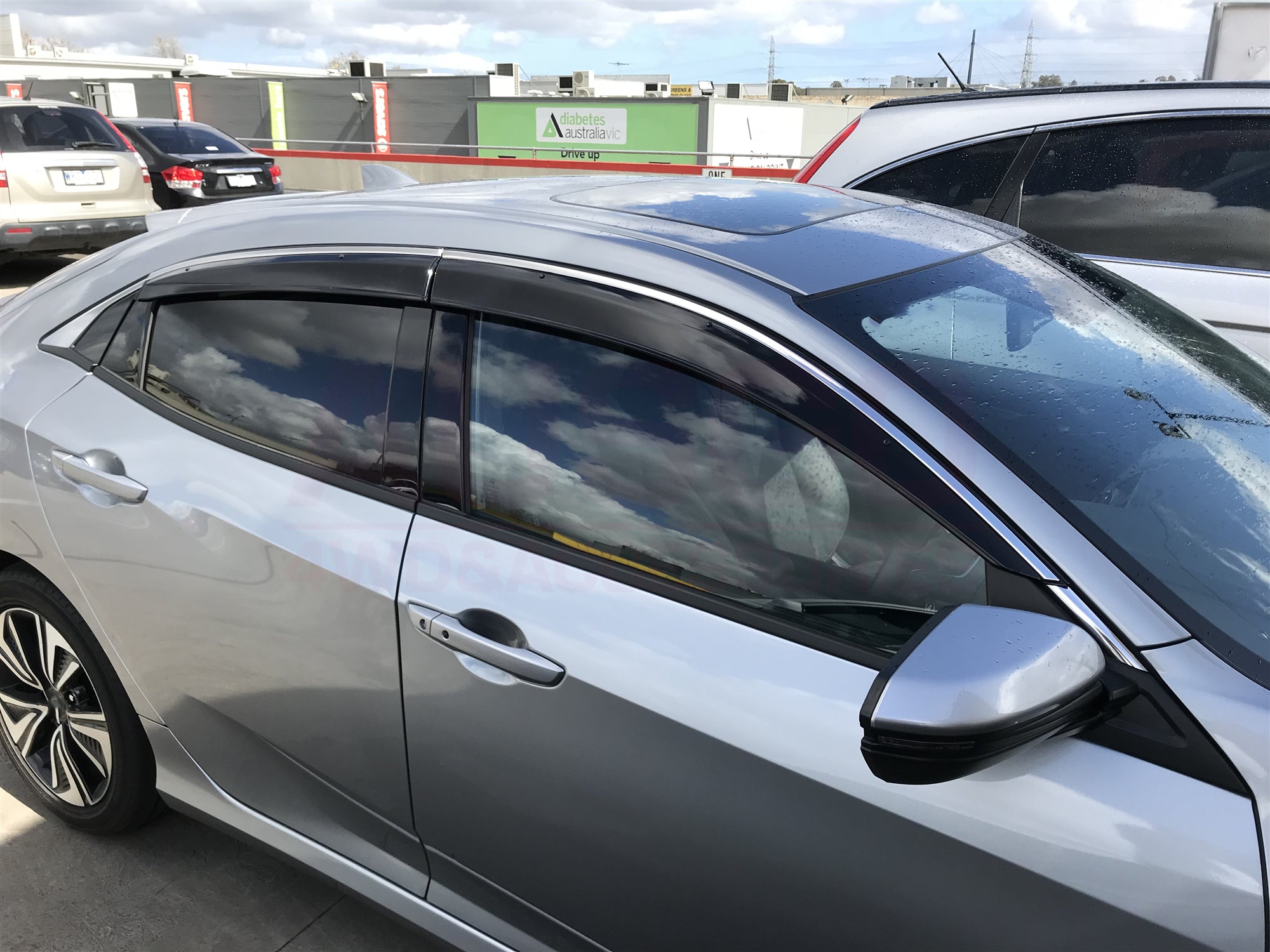 Stainless Trim Weather Shields for Honda Civic Hatch 10th 2017-2021