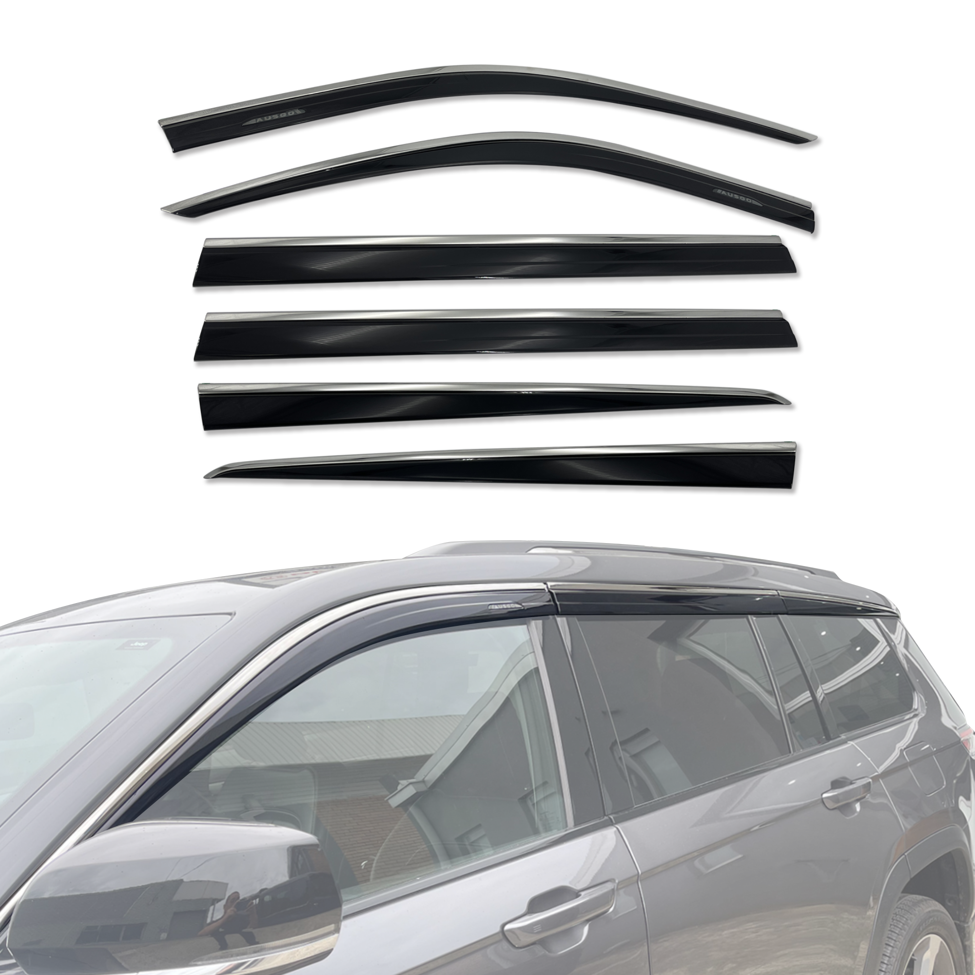 Stainless Trim Weather Shields for Jeep Grand Cherokee L WL 7 Seats 2021-Onwards