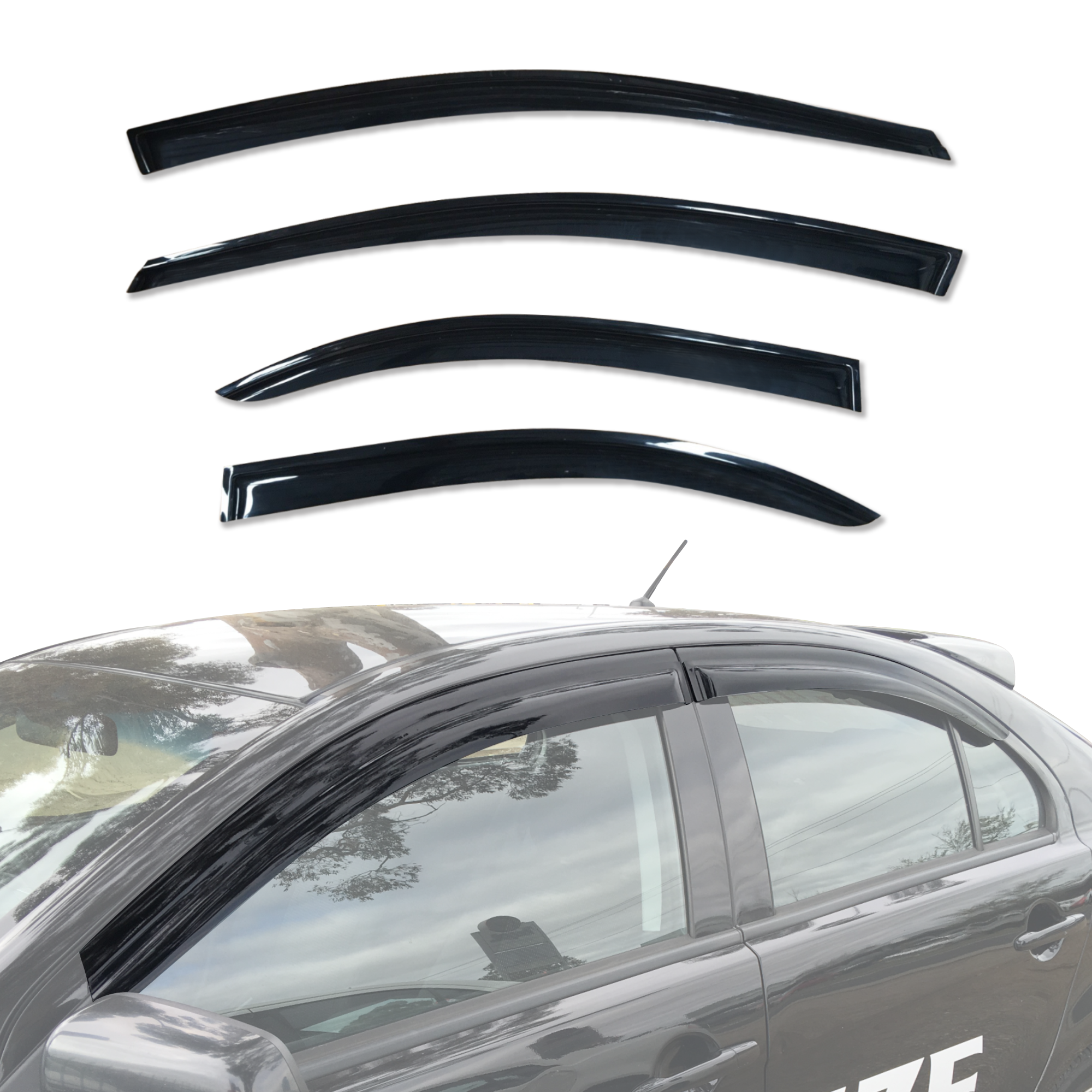 Weather Shields for Mitsubishi Lancer CJ Hatch 2007-Onwards