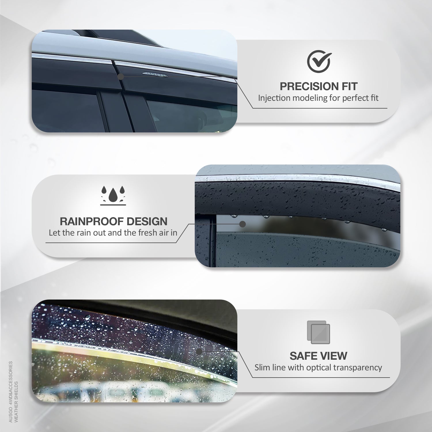 Stainless Trim Weather Shields for LEXUS NX Series NX250 / NX350 / NX350H / NX450H 2021-Onwards