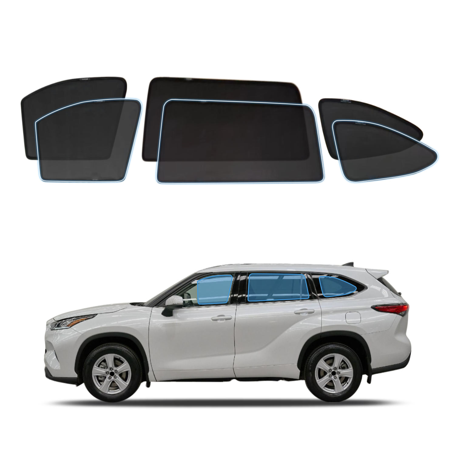 Magnetic Window Sun Shade for Toyota Kluger 2021-Onwards