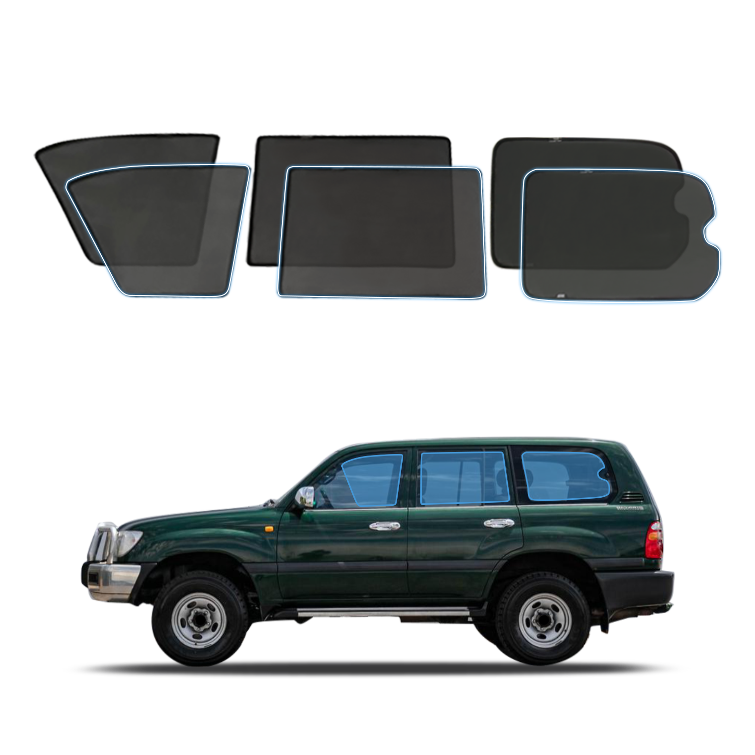 PRE-ORDER Magnetic Window Sun Shade for Toyota Land Cruiser 100 105 LC100 LC105 Series 1998-2007