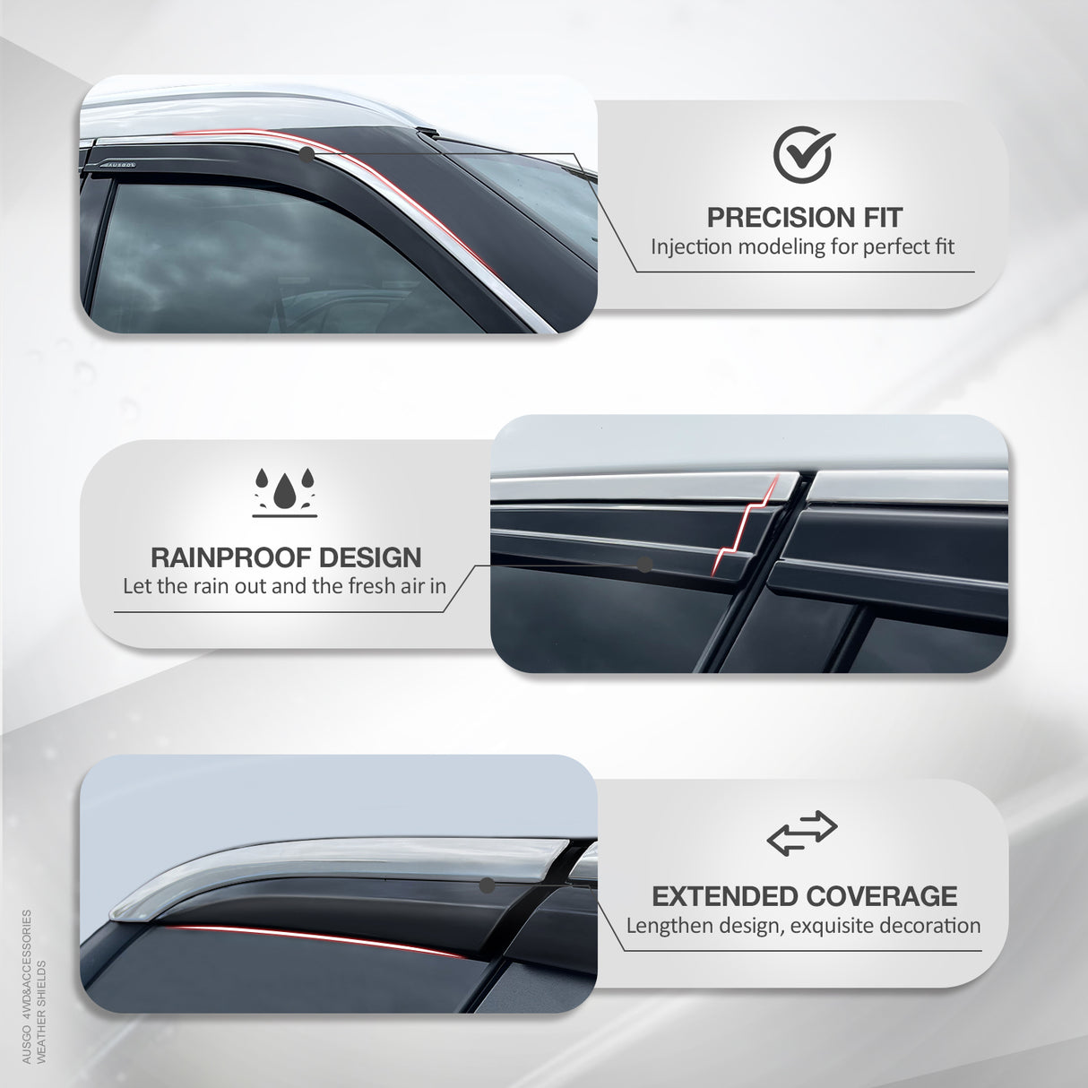 Stainless Trim Weather Shields + Bonnet Protector for Haval Jolion 2021-2024