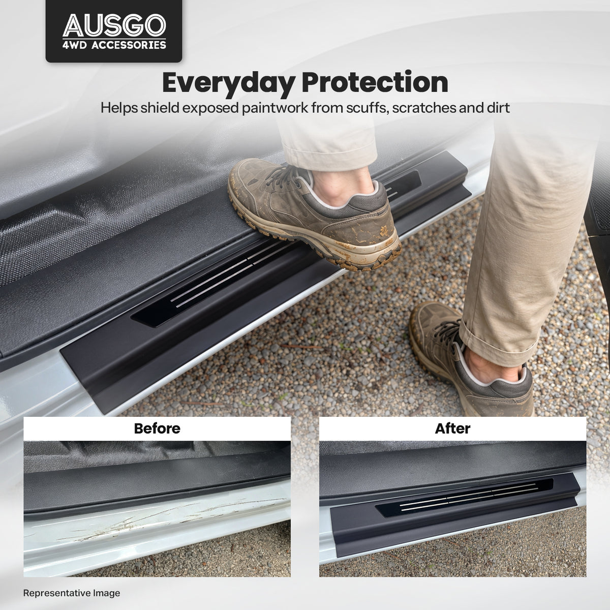 ABS Door Sill Protector for Mazda BT-50 BT50 Dual Cab 2020-Onwards