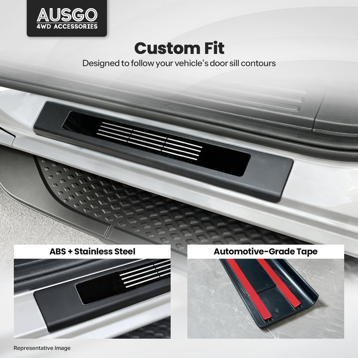 ABS Door Sill Protector for Ford Ranger 2011-2022
