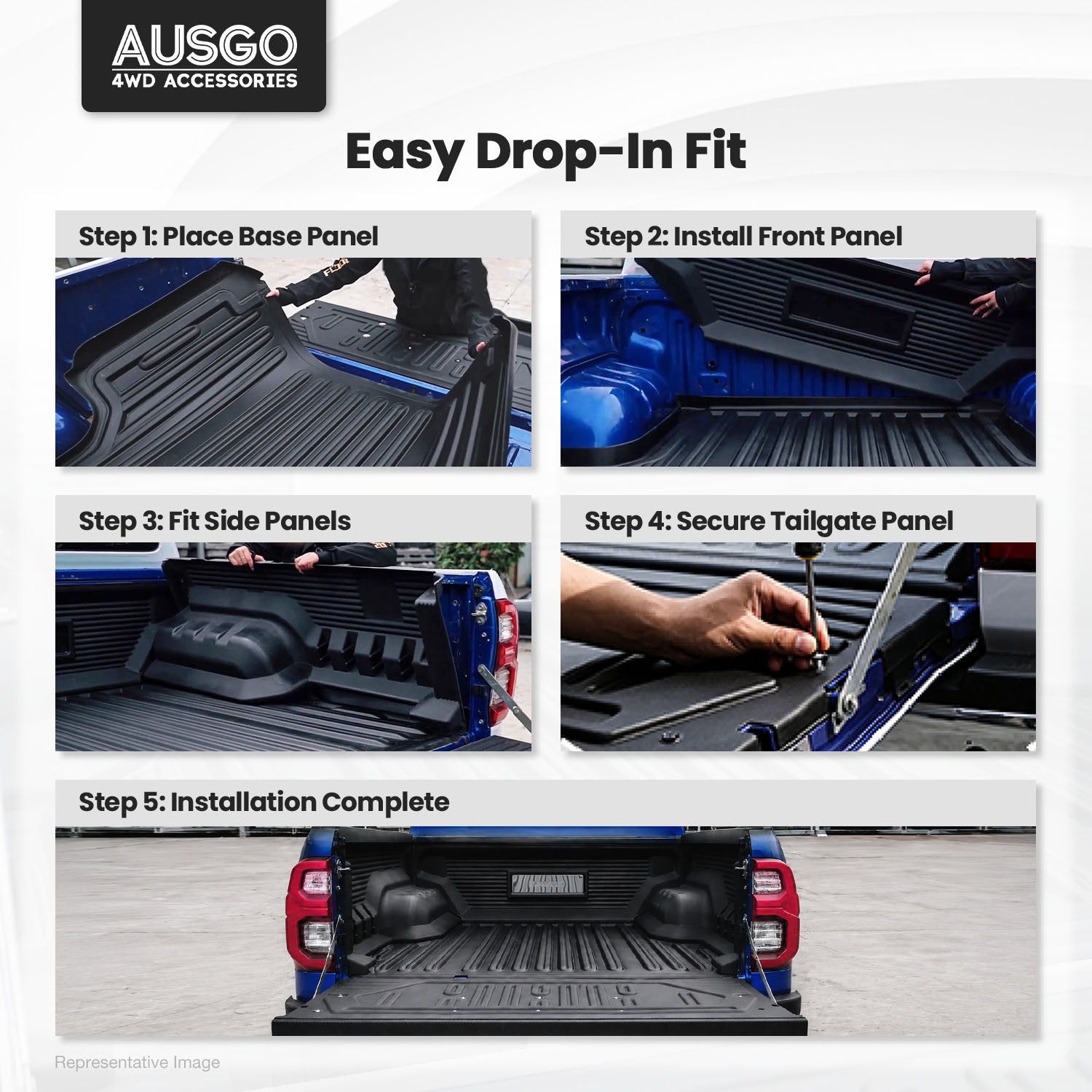 5-Piece Ute Tub Liner for Toyota Hilux Dual Cab 2026-Onwards