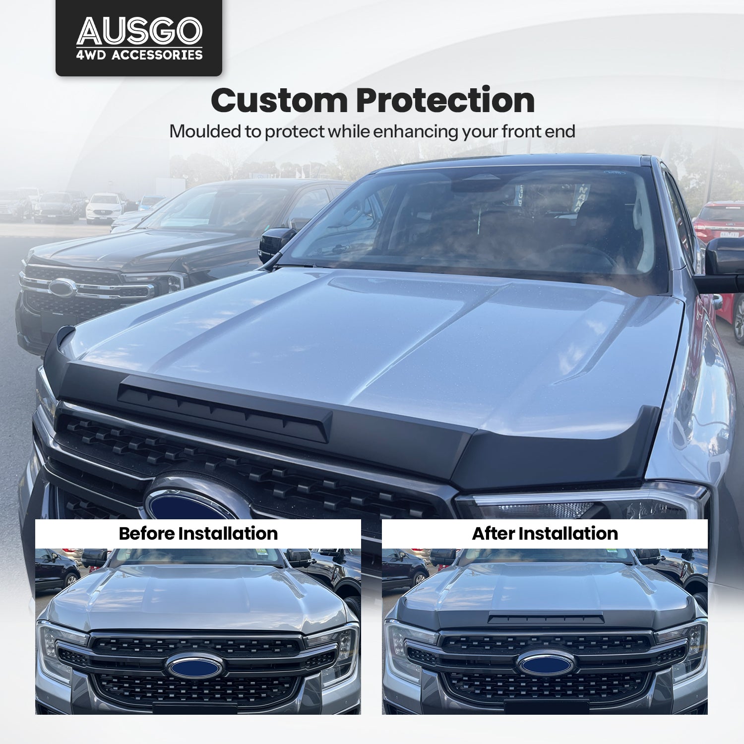 Injection Weather Shields + Bonnet Protector for Ford Everest 2022-Onwards