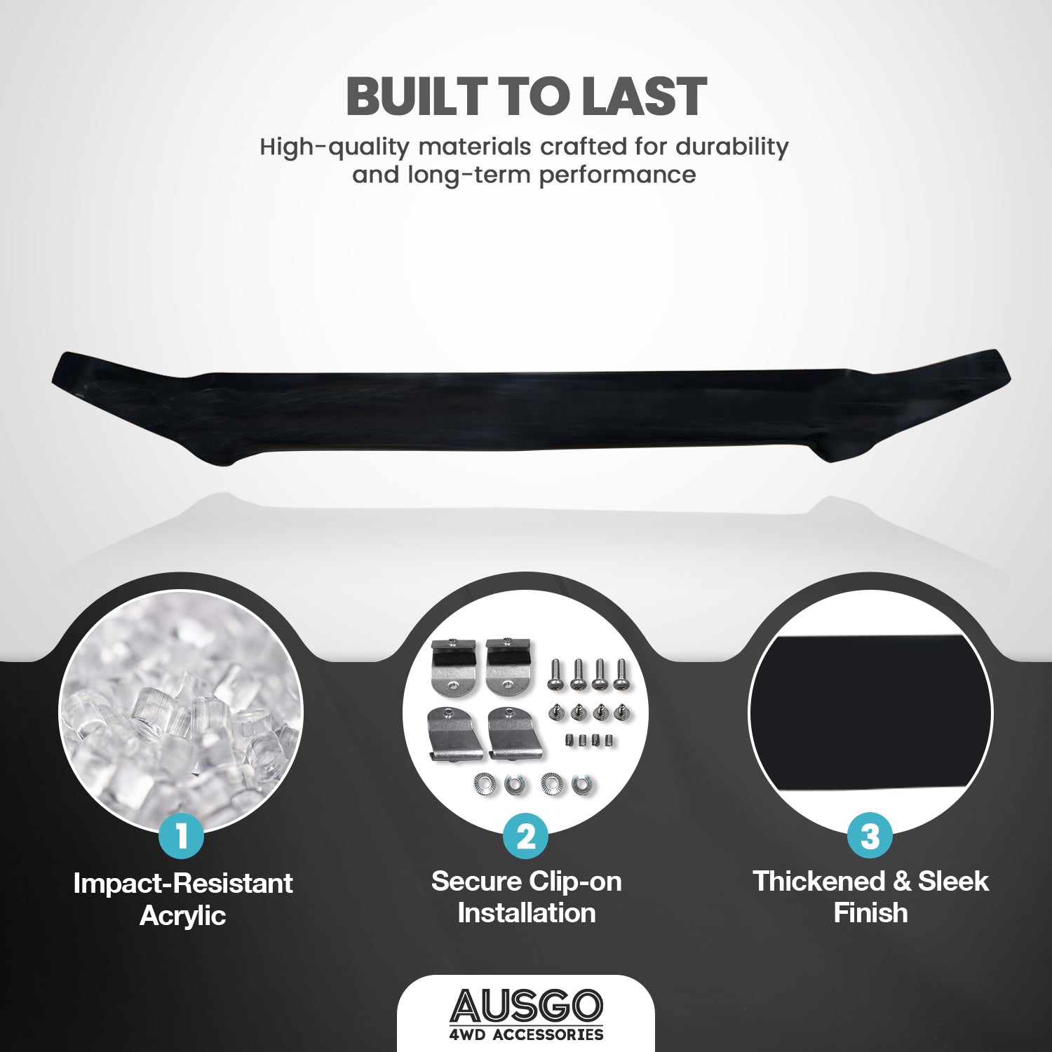 Weather Shields + Bonnet Protector for Ford Ranger PJ Series Extra Cab 2007-2009