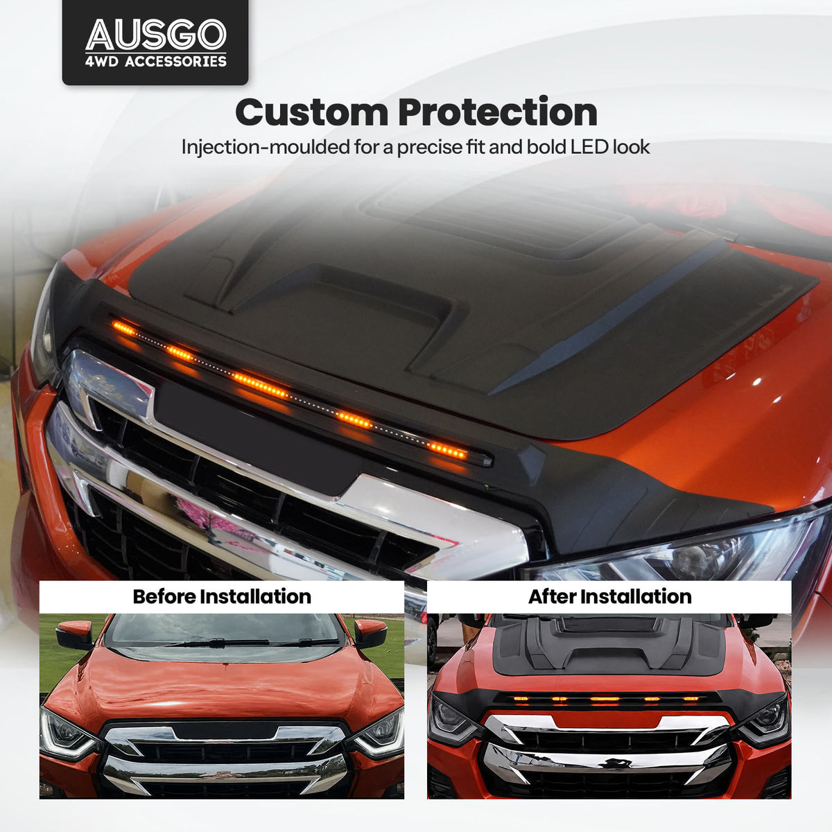 LED Bonnet Protector for ISUZU MUX MU-X 2021-2024