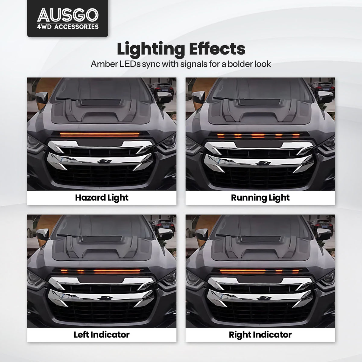 LED Bonnet Protector for ISUZU MUX MU-X 2021-2024
