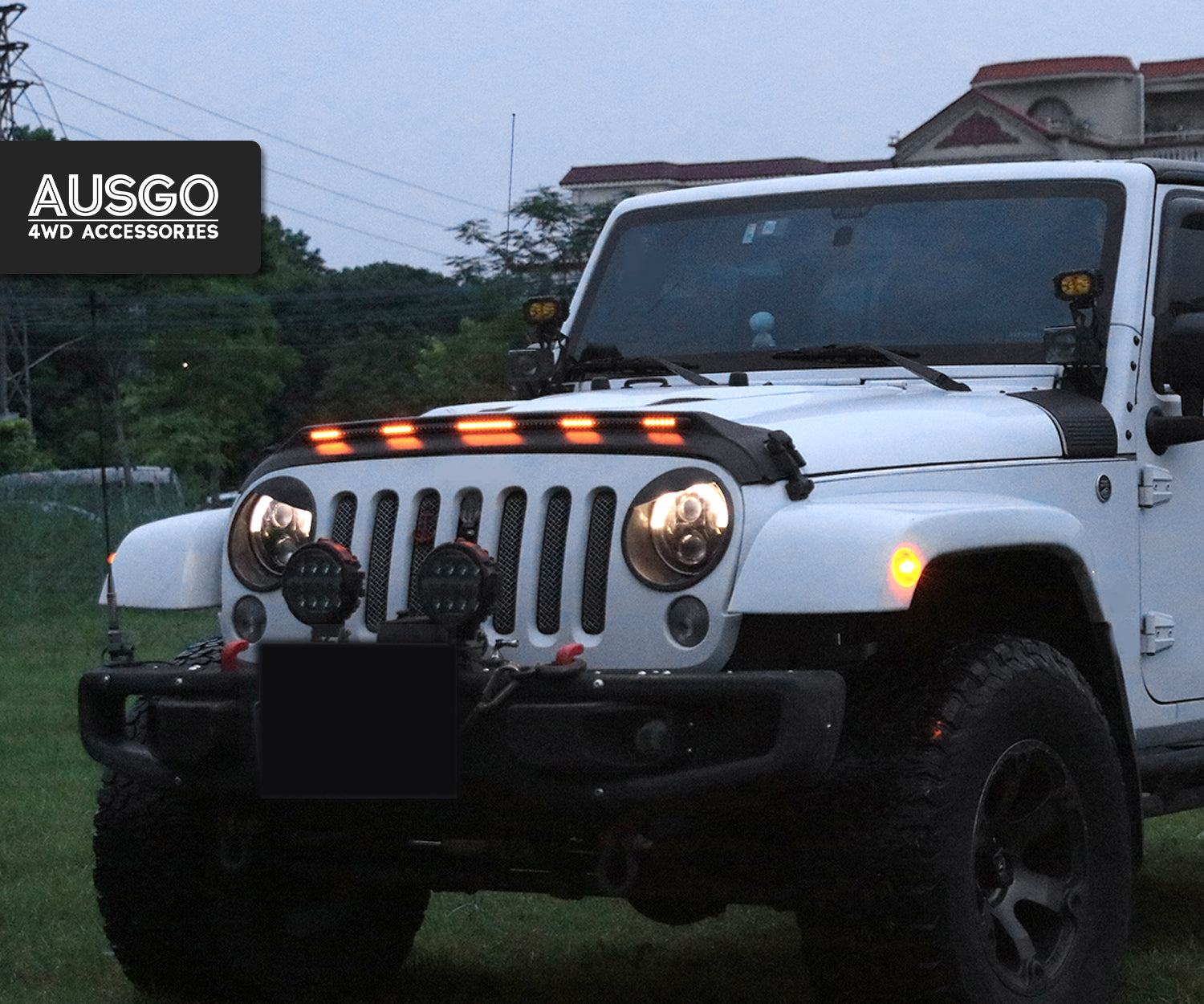 LED Bonnet Protector for Jeep Wrangler JK Series 4 Doors 2007-2018