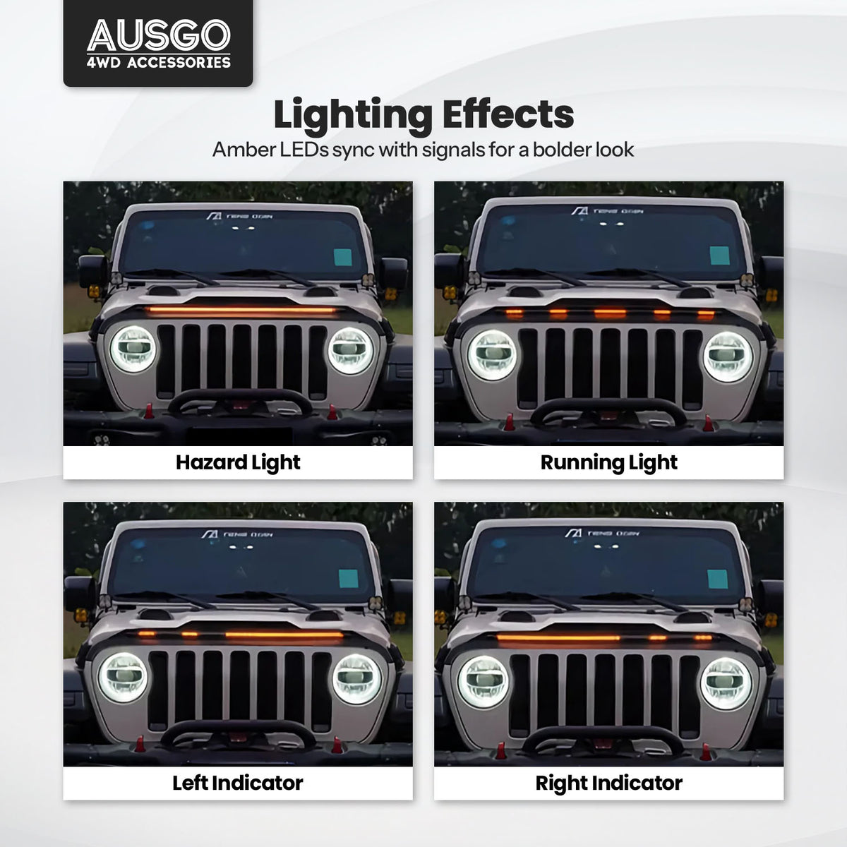 LED Bonnet Protector for Jeep Wrangler JL Series 4 Doors 2018-Onwards