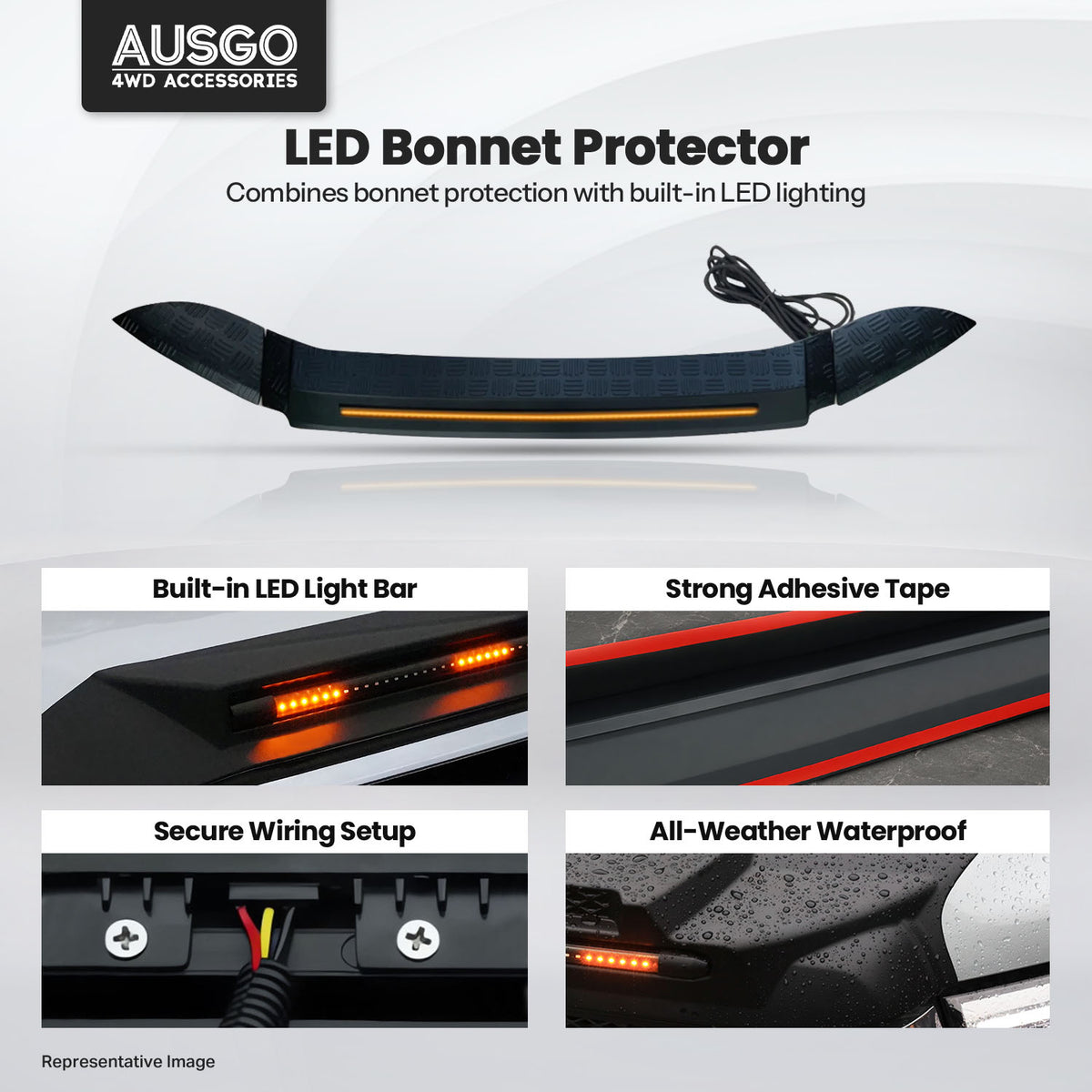 LED Bonnet Protector for Land Rover Defender 2020-Onwards