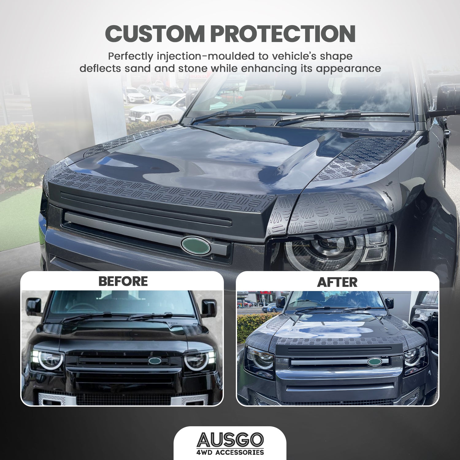 Wide Type Weather Shields + Bonnet Protector for Land Rover Defender L663 110 2020-Onwards