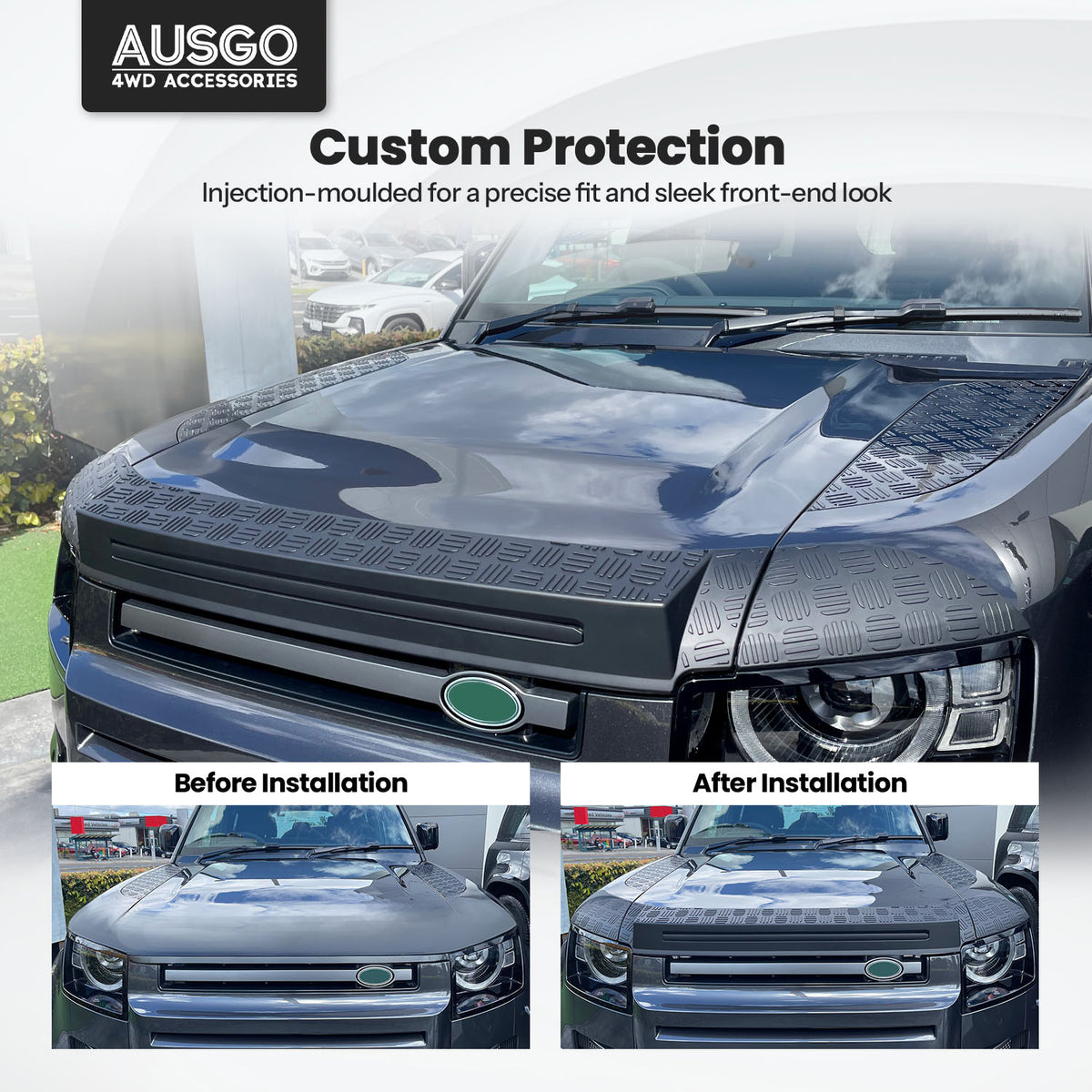 Wide Type Weather Shields + Bonnet Protector for Land Rover Defender L663 2020-Onwards