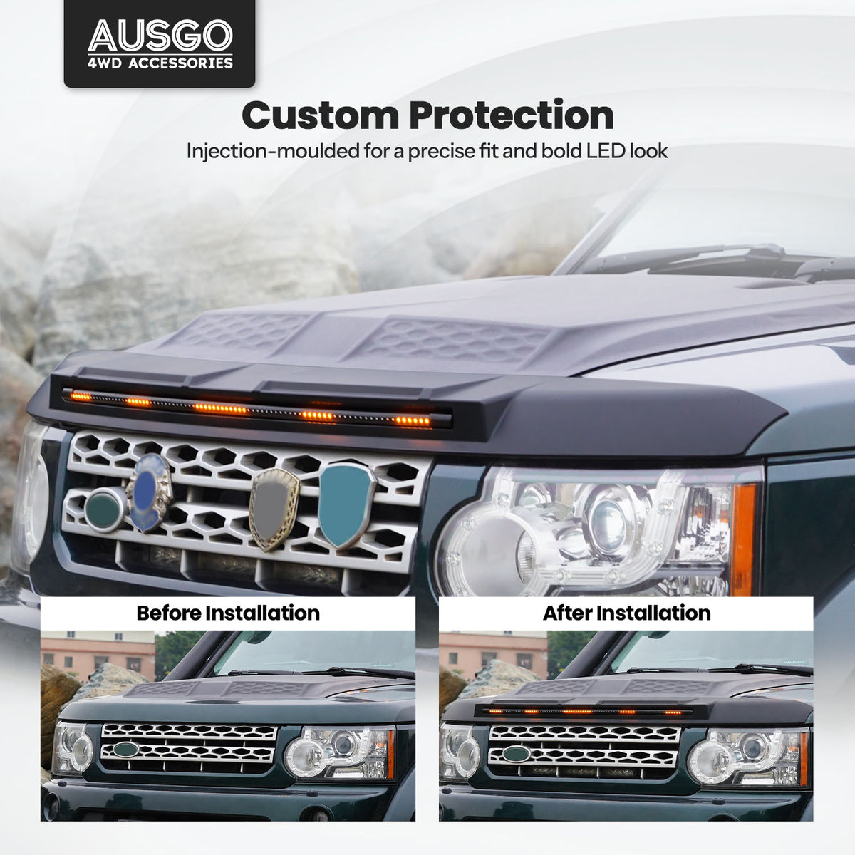 LED Bonnet Protector for Land Rover Discovery 3 4 2004-2016