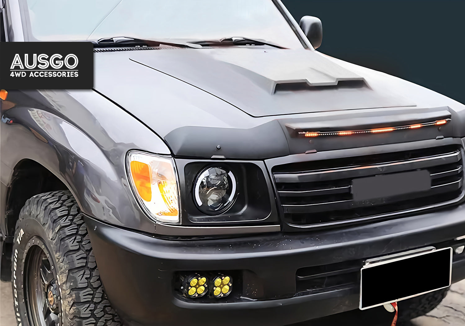 LED Bonnet Protector for Toyota LandCruiser 70 76 78 79 Series 2007-2023