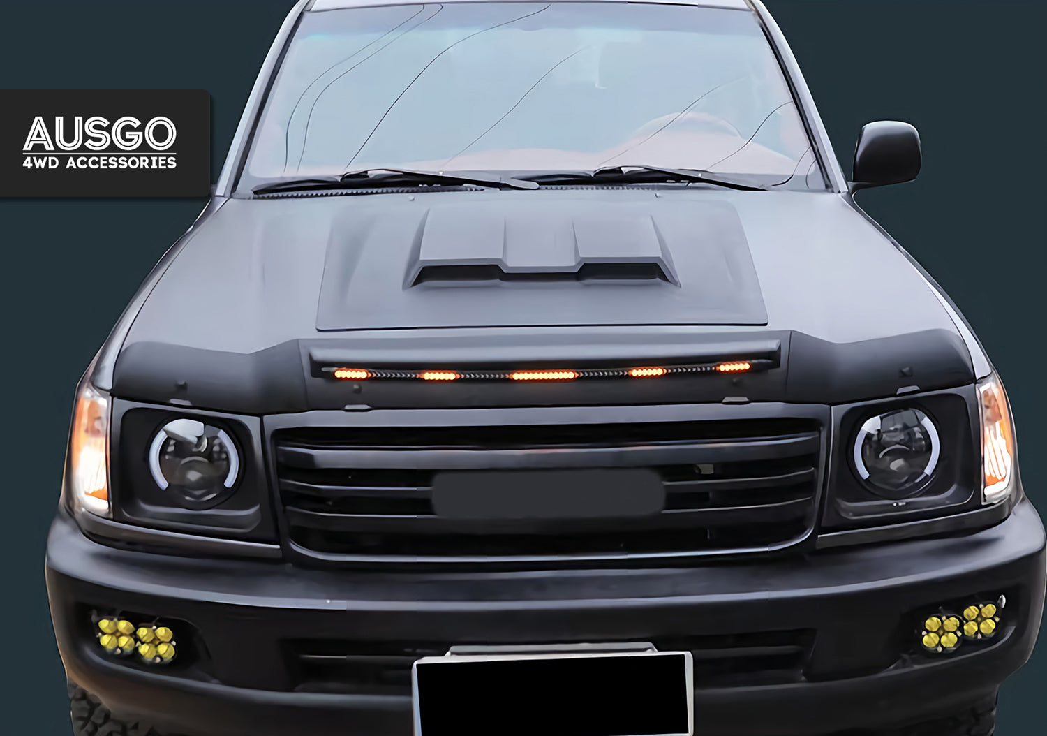 LED Bonnet Protector for Toyota LandCruiser 70 76 78 79 Series 2007-2023
