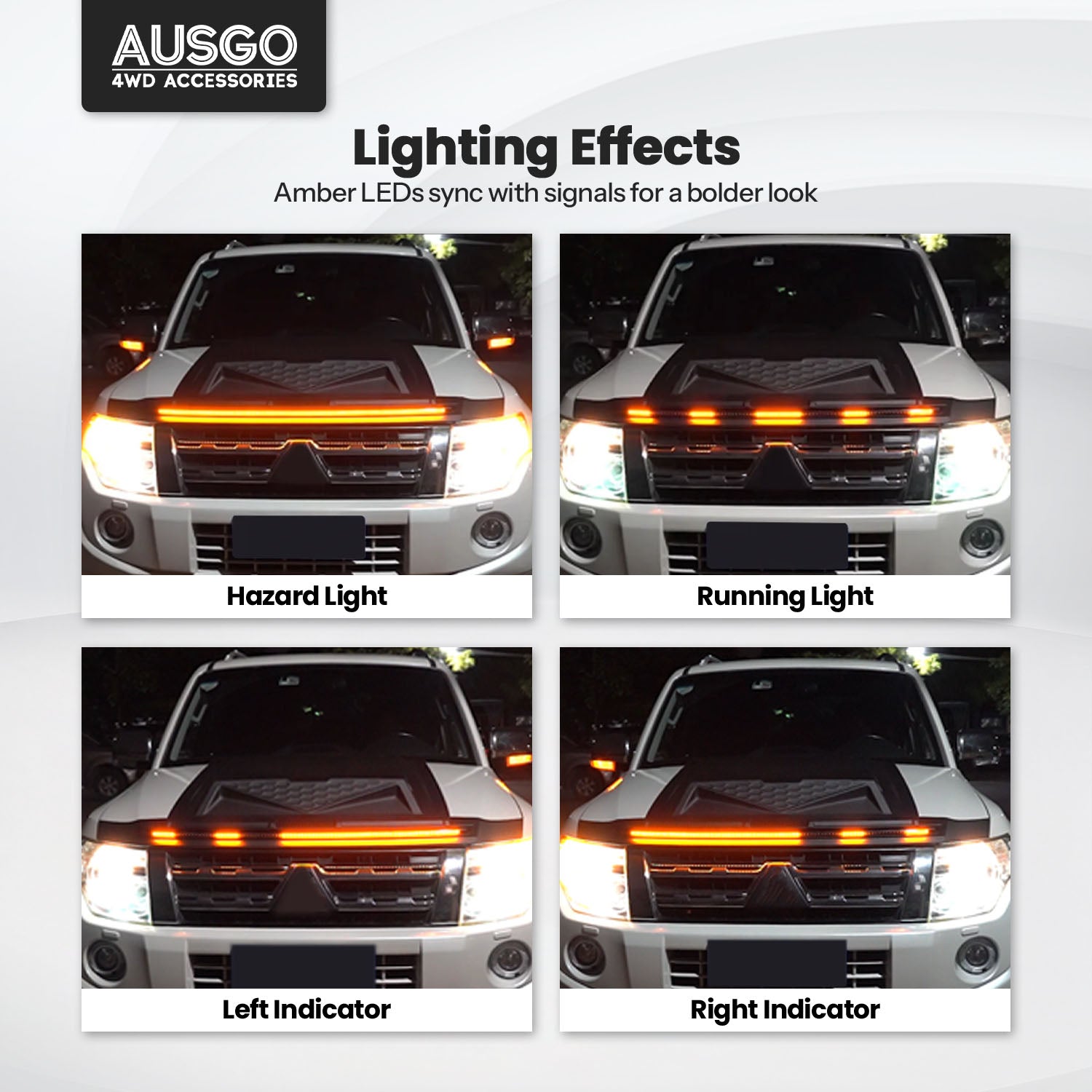 LED Bonnet Protector for Mitsubishi Pajero 2007-2021