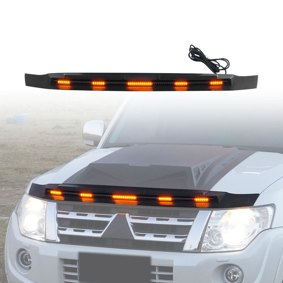 LED Bonnet Protector for Mitsubishi Pajero 2007-2021
