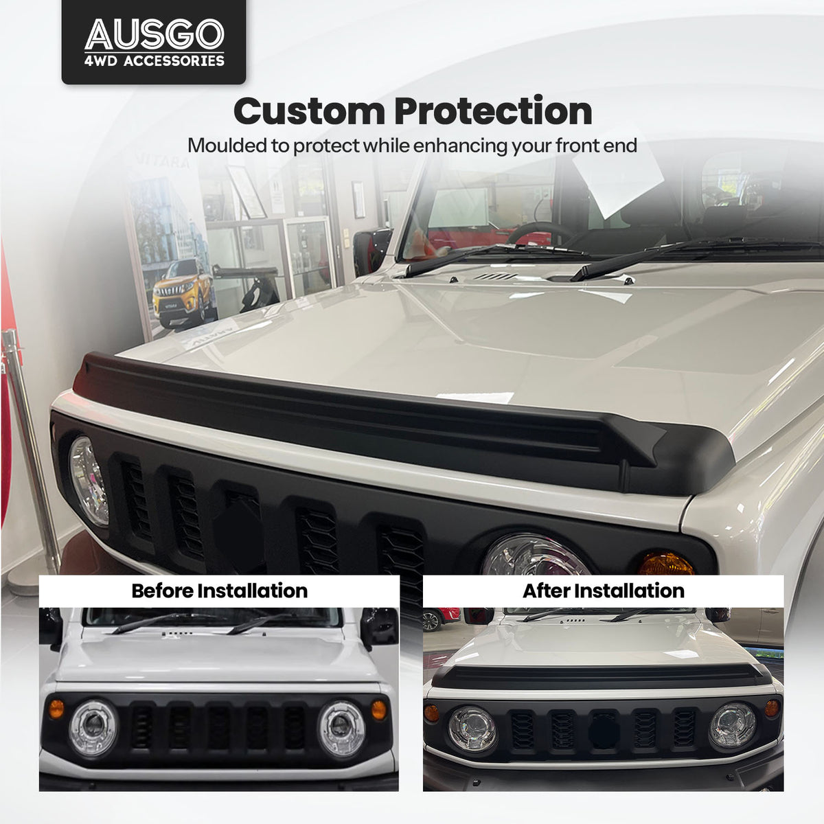 Luxury Weather Shields + Bonnet Protector for Suzuki Jimny 3-Door 2018-Onwards
