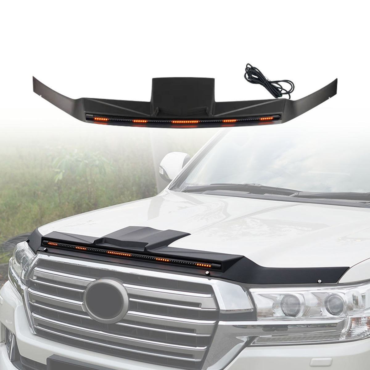 LED Bonnet Protector for Toyota LandCruiser 200 Series 2016-2021
