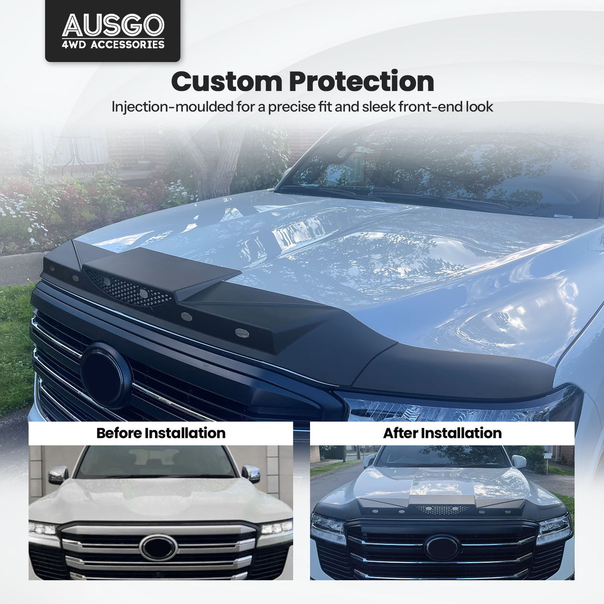 PRE-ORDRE Wide Type Weather Shields + Bonnet Protector for Toyota LandCruiser 300 Series 2021-Onwards