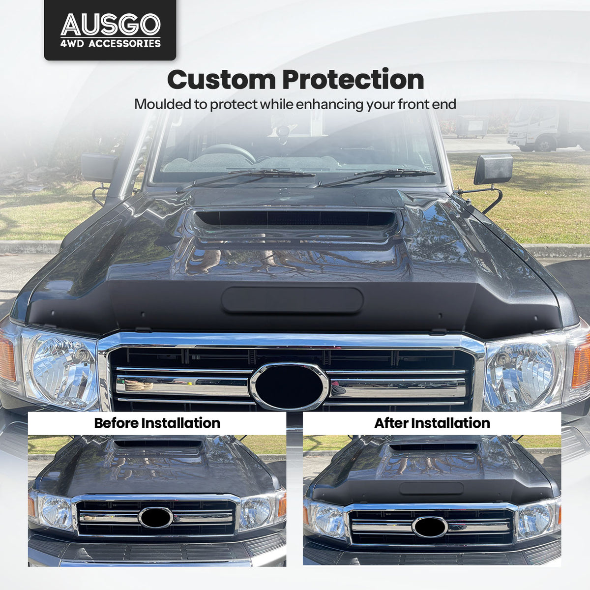 Bonnet Protector for Toyota LandCruiser 70 76 78 79 Series 2007-2023
