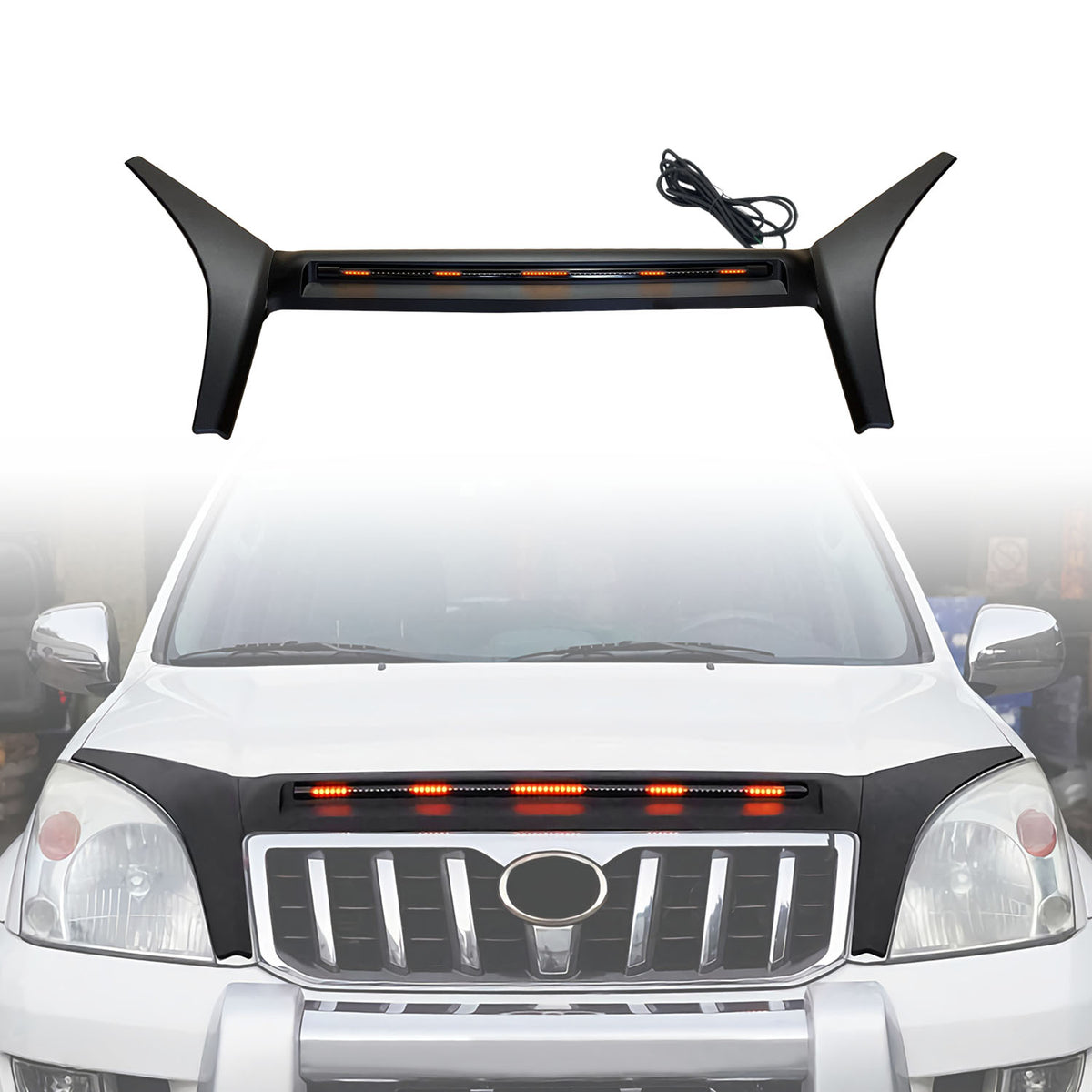 LED Bonnet Protector for Toyota LandCruiser Prado 120 Series 2003-2009