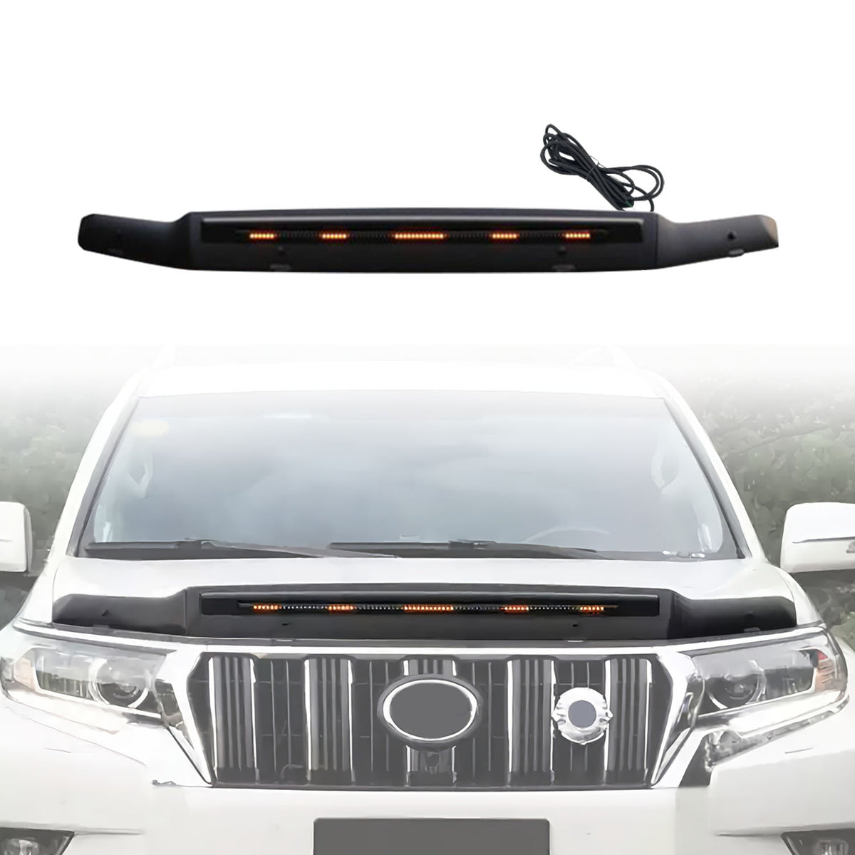 LED Bonnet Protector for Toyota LandCruiser Prado 150 Series 2018-2024