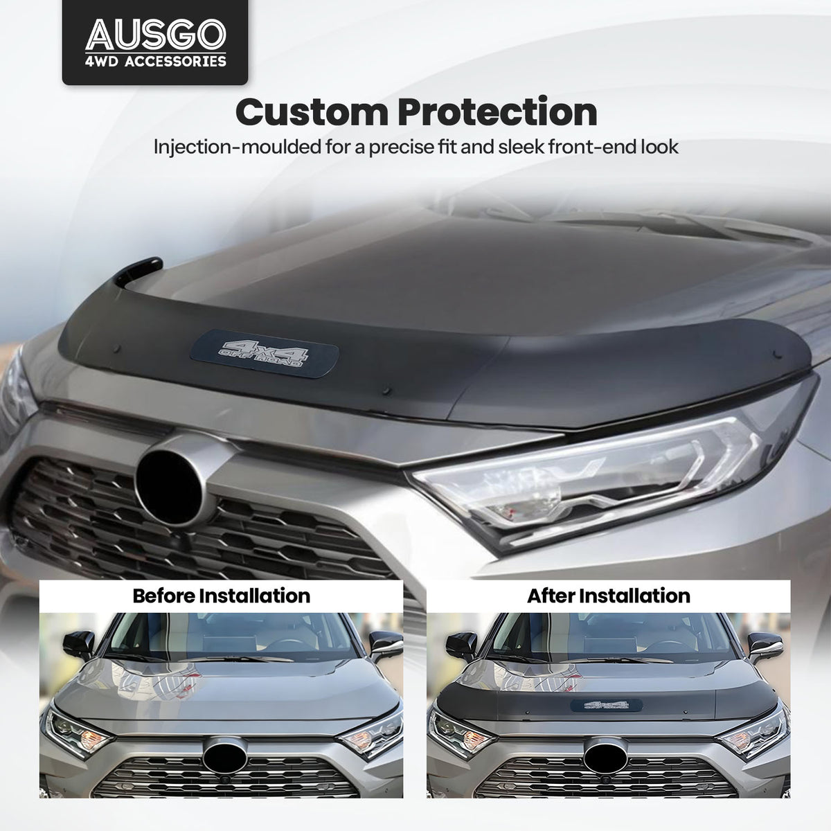 Stainless Trim Weather Shields + Bonnet Protector for Toyota RAV4 2019-2025