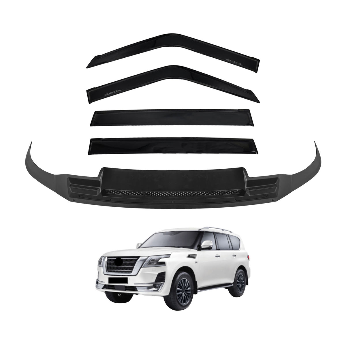 Luxury Weather Shields + Bonnet Protector for Nissan Patrol Y62 Series 5 2019-Onwards