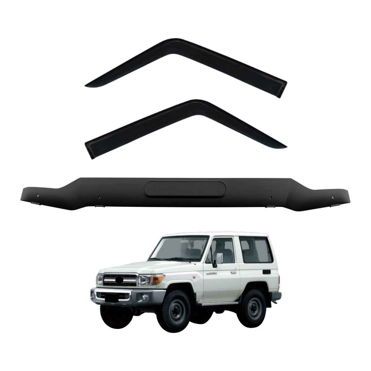Weather Shields + Bonnet Protector Guard for Toyota LandCruiser 70 76 78 79 Series  2007-2023