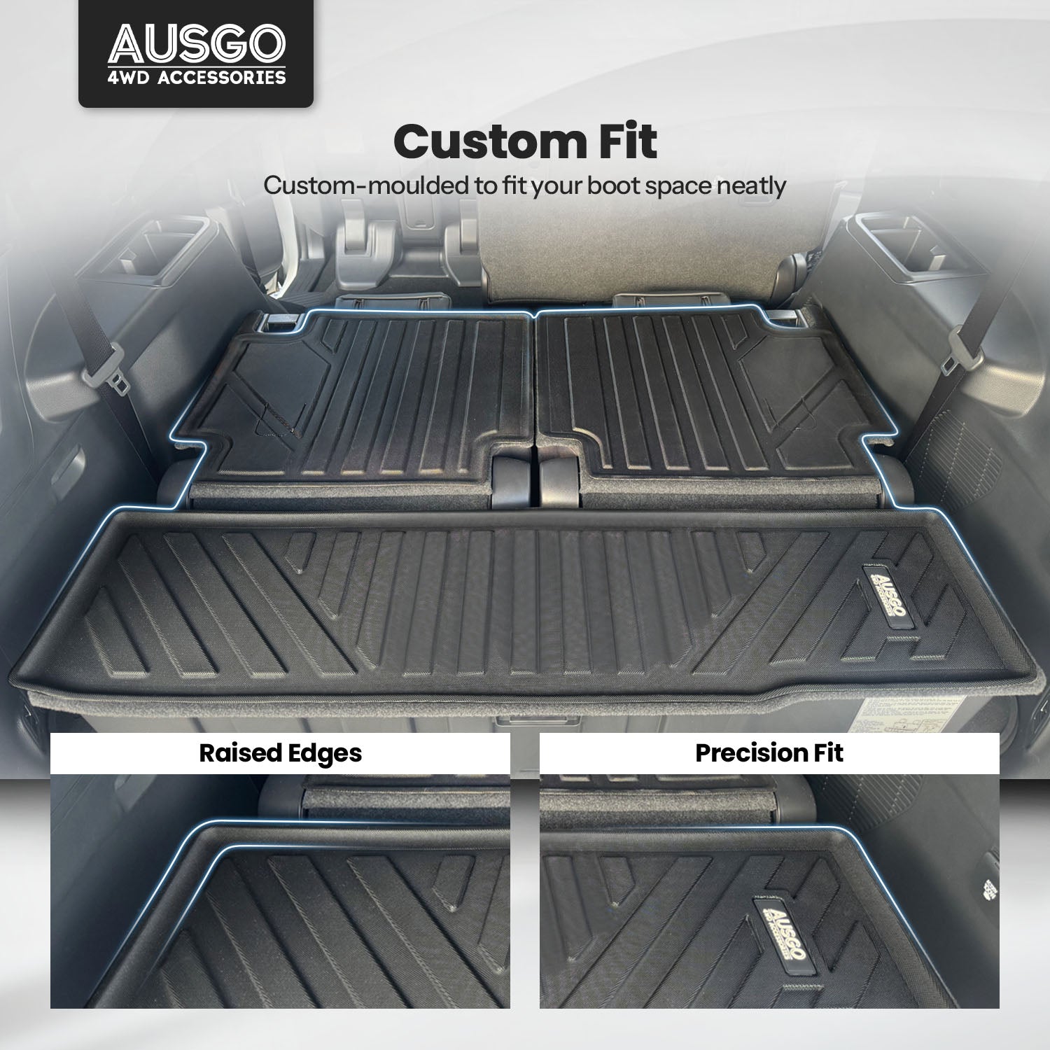 Boot Liner Back Seat Protector for Toyota Land Cruiser Prado 250 Series 2024-Onwards