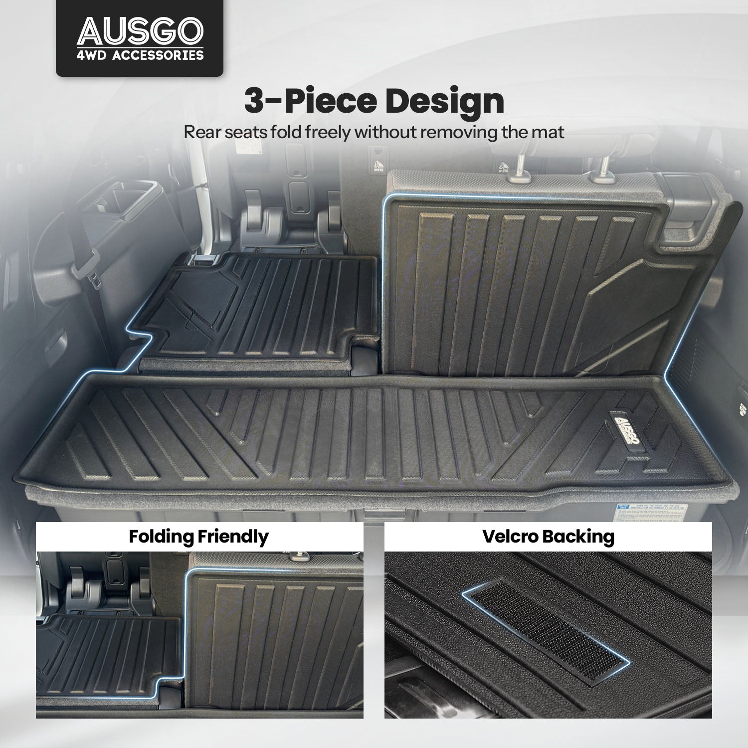 Boot Liner Back Seat Protector for Toyota Land Cruiser Prado 250 Series 2024-Onwards